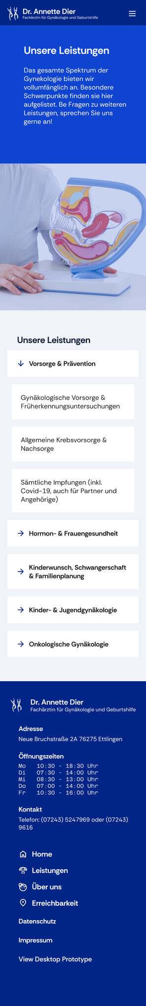 Screenshot of dr. dier website services